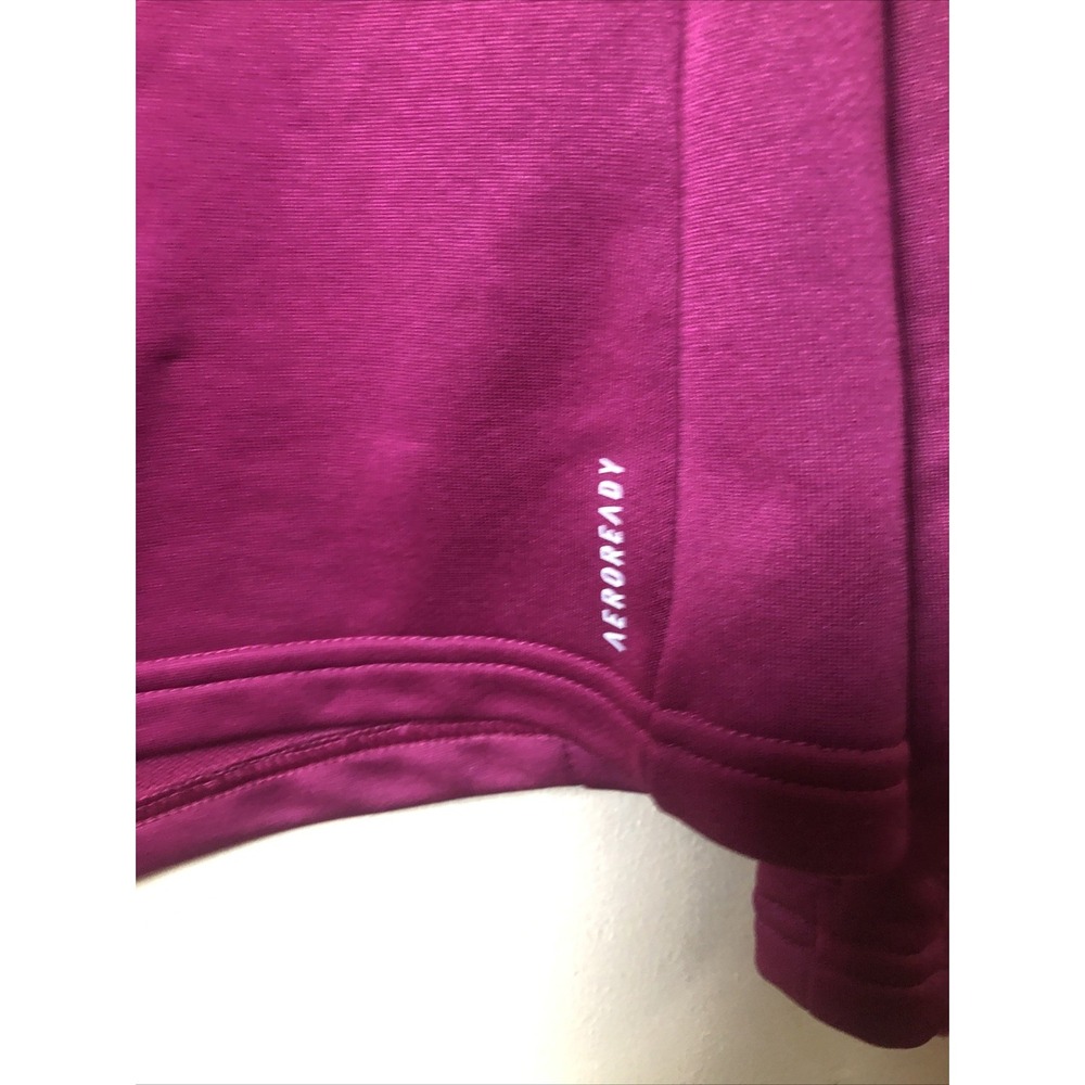 Adidas Mock Neck Pullover Sweatshirt Women's Size Medium Purple Sherpa Fleece - Picture 3 of 12